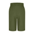 thumbnail image 5 of Bloomae Lightweight Womens Shorts Casual Soft Cotton and Linen Baggy Trendy Short Pants Elastic Waist Drawstring Comfy Beach Vacation Shorts with Pockets Army Green S, 5 of 6