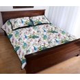 thumbnail image 3 of Juego de cama acolchado con estampado de flores rosa pavo real, 3 of 5