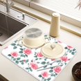 thumbnail image 6 of Ryvnso Roses Floral-i6 Dish Drying Mat for Kitchen Countertop 16x18 Small Dish Pad Drainer Rack Dish Sink Mats, 6 of 7