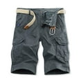 thumbnail image 2 of IROINNID Deals Cargo Shorts for Men Summer Outdoors Patchwork Color Button Pocket Sport Shorts Pants,Gray, 2 of 8