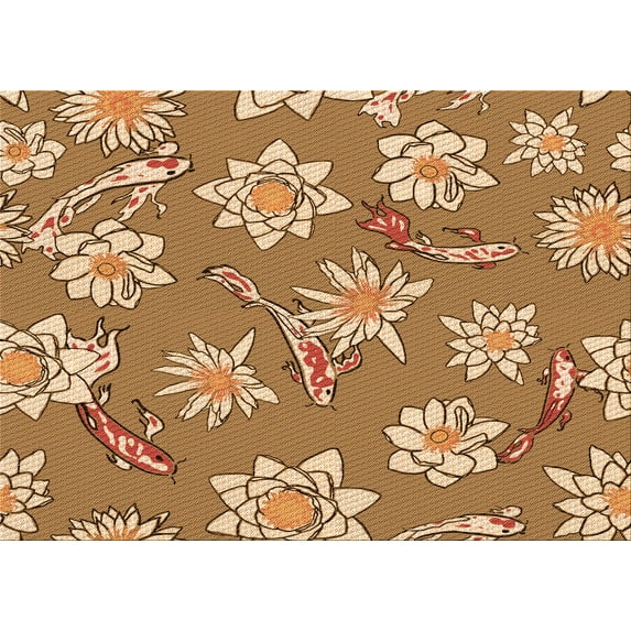 Ahgly Company Machine Washable Indoor Rectangle Transitional Yellow Orange Area Rugs, 2' x 3'