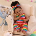 thumbnail image 4 of Takanini Reborn Baby Dolls African American Silicone Limbs Realistic Baby Doll with Soft Body Birthday Gift, 4 of 8