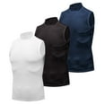 thumbnail image 4 of JSheng Men's Fitness Tank Tops Solid Color Fashionable Leisure Sports Slim High Neck Sleeveless Top White XXL, 4 of 5