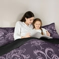 thumbnail image 5 of jejeloiu Victorian Baroque Print Queen Comforter Set,Retro Damask Floral Bedding Sets,Magic Animal Dragon Bedding Comforter Set For Girls Boys,Uper Cozy Room Decor Reversible,3pcs, 5 of 8