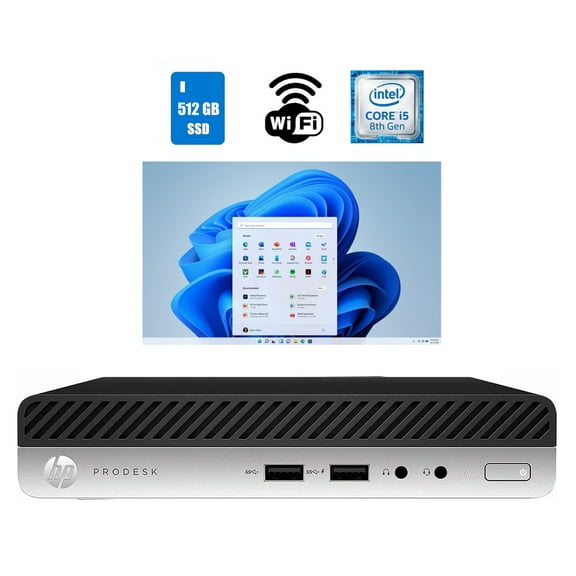 Restored HP ProDesk 400 G4 Micro Computer Core i5 8th Gen 16GB Ram 512GB SSD Wi-Fi Windows 11 Pro (Refurbished)