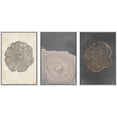 thumbnail image 3 of PixonSign Framed Wall Art Set Gray Wood Tree Ring Spirals Digital Art Vintage Abstract Circles Pattern Modern Prints Colorful Contemporary Calm/Zen for Home Decor - 16"x24"x3 Panels White, 3 of 5