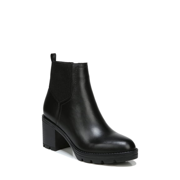 NATURALIZER Womens Black Slip Resistant Waterproof Cushioned Verney Block Heel Zip-Up Leather Booties 12 W