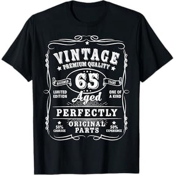 Vintage 65th Birthday Decorations Men Gag Funny 65 Birthday T-Shirt