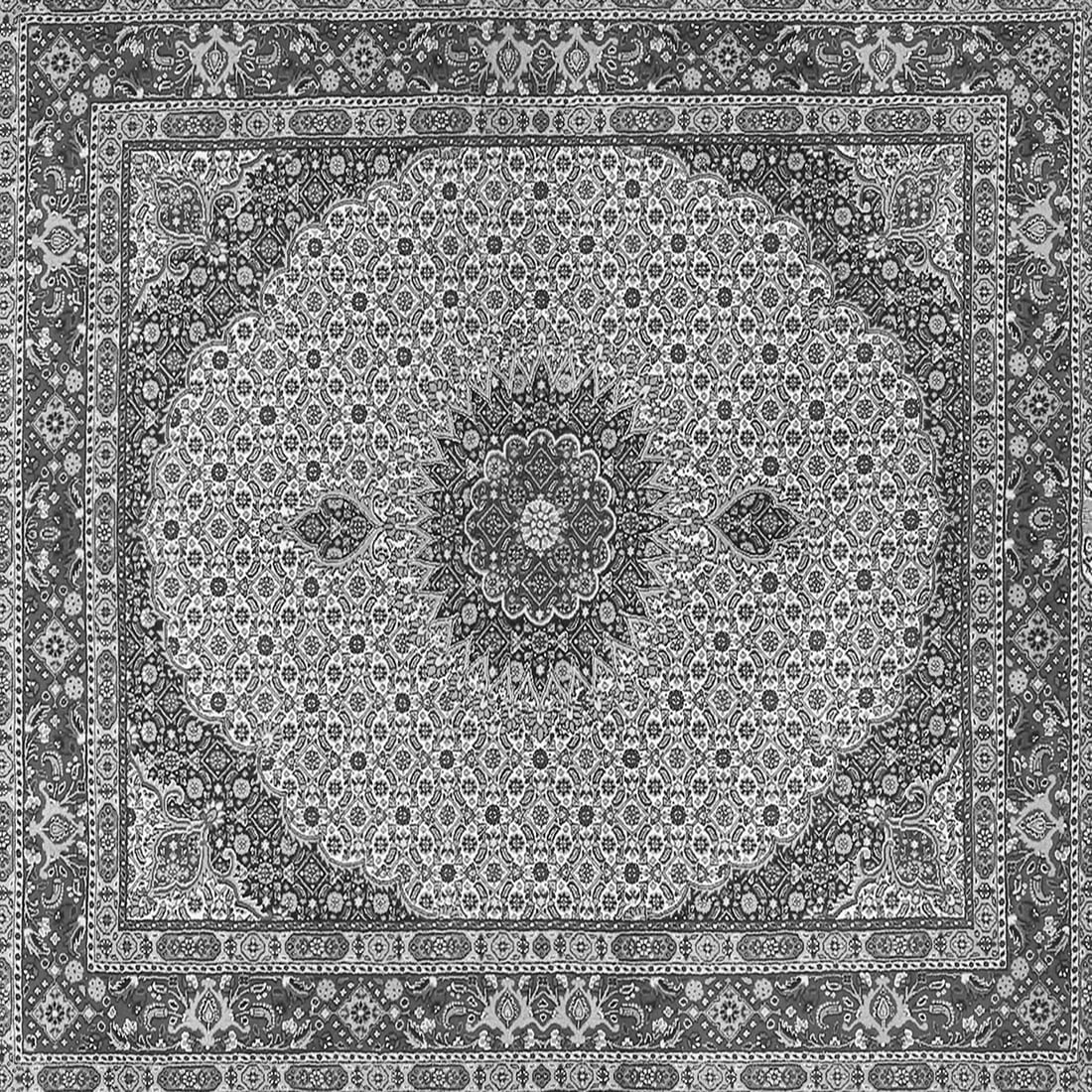 Ahgly Company Indoor Square Medallion Gray Traditional Area Rugs, 4 ...