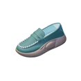 thumbnail image 4 of Zapatos casuales de PU para mujer, cómodos, suaves, con plataforma, estilo urbano, suela gruesa, sin cordones verde 35, 4 of 9