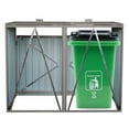 thumbnail image 7 of Garbage Bin Shed Stores 2 Trash Cans Metal Outdoor Bin Shed for Garbage Storage,rust-proof and scratch- resistant,Stainless Galvanized Steel, Bin Shed for Garden Yard Lawn,Grey, 7 of 7