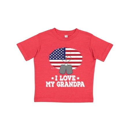

Inktastic I Love My Grandpa Military Grandson Gift Toddler Boy or Toddler Girl T-Shirt
