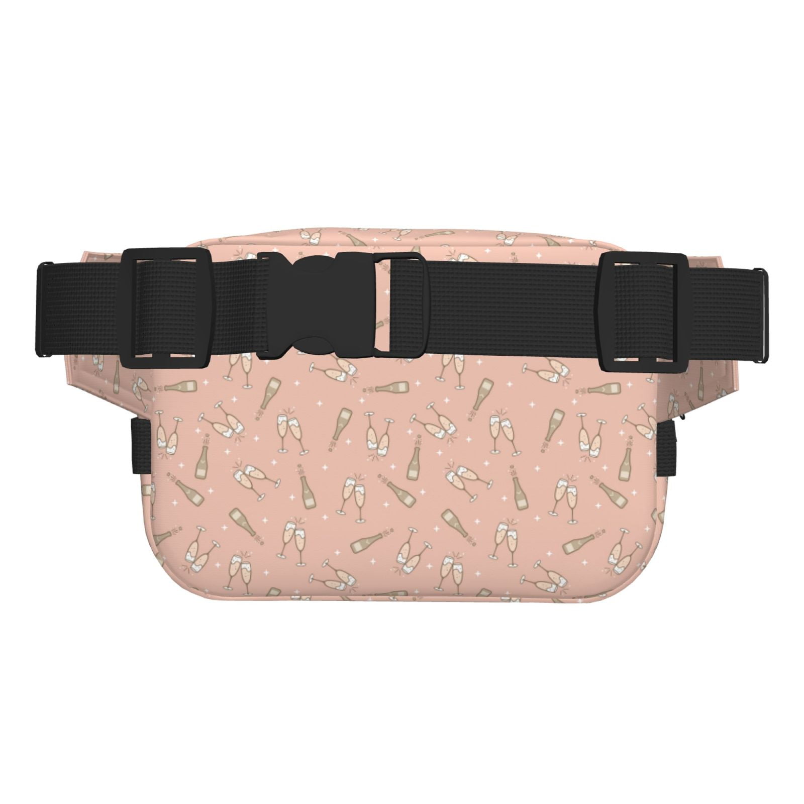 Picia New Year'S Eve Party Print Square Double-Layer Waist Bag Mini Adjustable Waist Belt Bag Exercise Running Travel Hiking