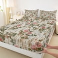 thumbnail image 3 of Homewish Retro Flower Twin Sheet Sets,Countryside Plant Twin Fitted Sheet,Rustic Farmhouse Cabin Flat Sheet For Girls Kids,Breathable Home Decor,3 Pieces, 3 of 7