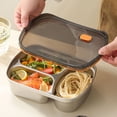 thumbnail image 1 of EGNMCR Kitchen Gadgets, Kitchen Accessories, Kitchen Utensils, Kitchen Tool Divided Food Storage Container Bento Box For Work And School Airtight Meal Container Stainless Steel Lunchbox, 1 of 6