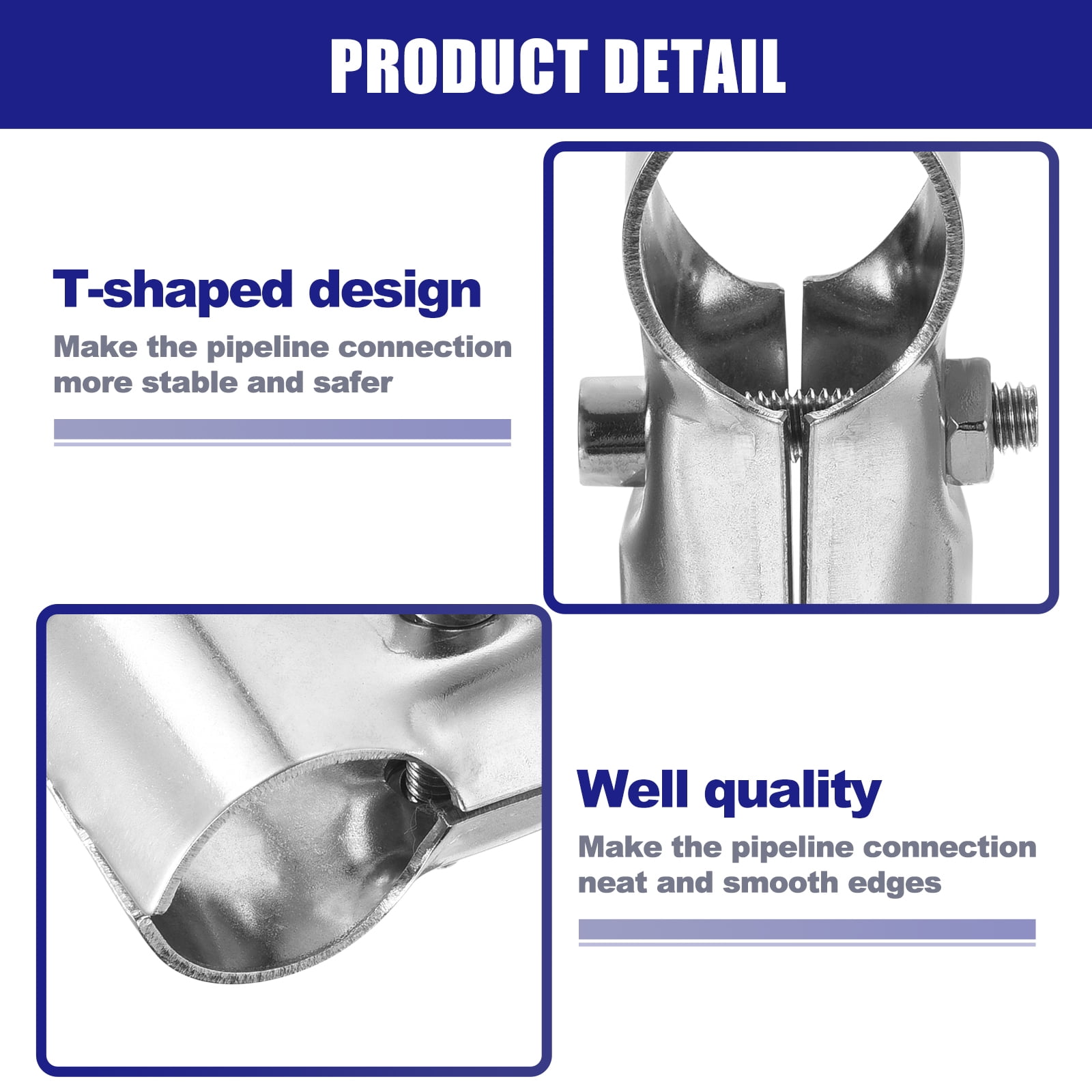 Uxcell 20Pack Structural Pipe Connector, T Pipe Clamp Connector O.D.: 1"(25 mm), Silver