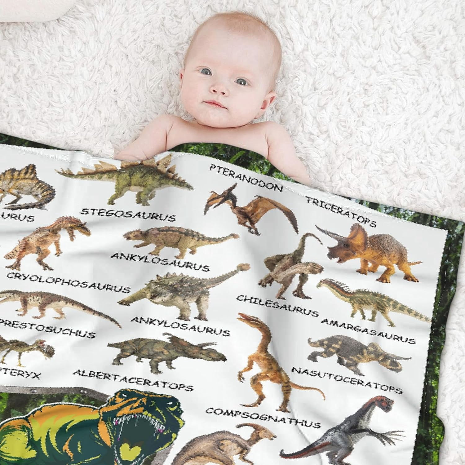 Dinosaur Flannel Blanket for Boy Girl Dino Unique Gift Dino Room Decor Throw Blanket for Teen Kid for Couch Bed,Educational Blanket for Kid,Jurassic Dinosaur Lover Fan Gift 50''''x 60'''' for Teen
