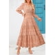 thumbnail image 4 of Vestido largo PRETTYGARDEN Floral Naranja para Mujer Primavera 2025, 4 of 5