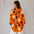 thumbnail image 2 of Nyfairy Plus Size Women's Halloween Print Long Sleeve Button Down Casual Shirt, 2 of 5