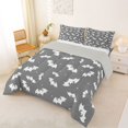 thumbnail image 2 of Homewish Halloween Theme Bat Full Size Comforter Sets,White Silhouette Dot Pattern Bedding Comforter Set,Gray,Light Gray Reversible,3-Piece,1 Comforter and 2 Pillowcases, 2 of 7