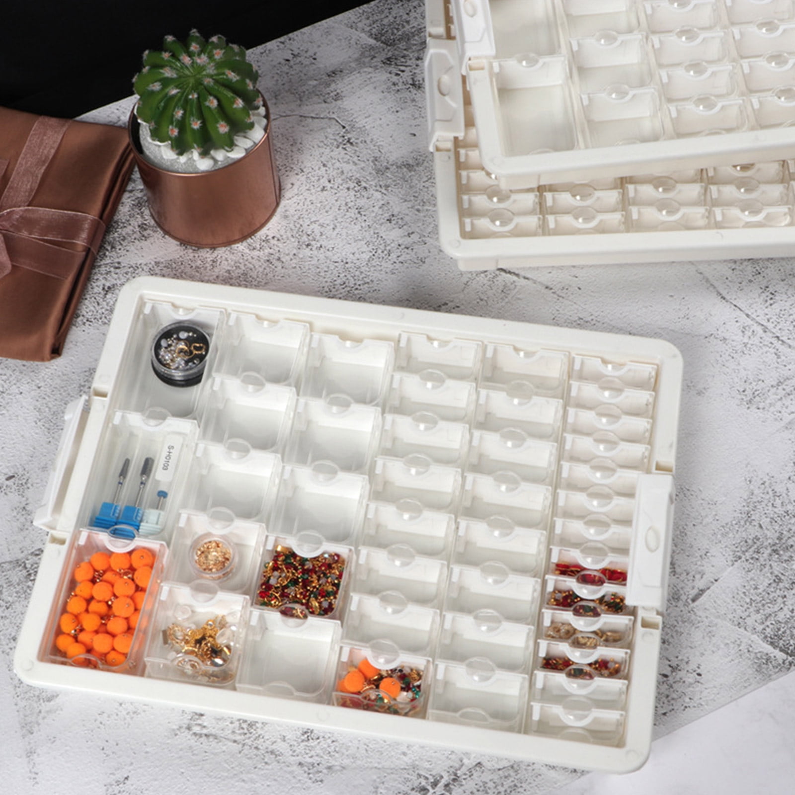 Versatile Jewelry Beads Organizers Small Accessories Storage Container with Compartments Transparents Lid Sorting Tray