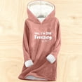 thumbnail image 5 of Aimik Women's Plus Size Fleece Hoodie with Graphic Sweatshirt Sherpa Lined Comfy Winter Warm Pullover Hooded Top, 5 of 5