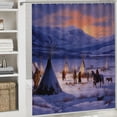 thumbnail image 6 of Creowell Teepees Mountains Snow Pretty Shower Curtain Set 100% Polyester Chic Modern Bathroom Decor with Hooks 69x72, 6 of 7