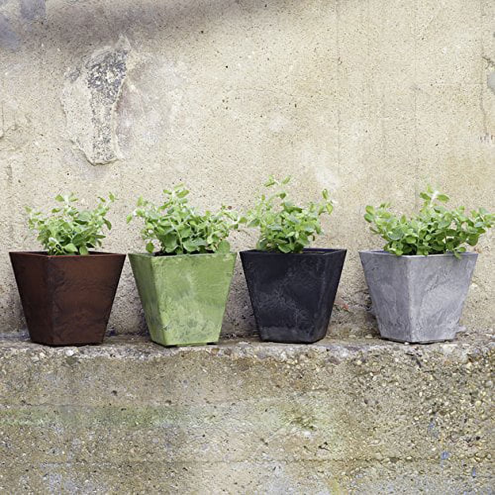 Root & Vessel Ella Square Planters, Black, 14"
