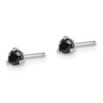 thumbnail image 2 of Finest Gold 14K White Gold 0.25CT Black Diamond Stud Earrings, 2 of 4