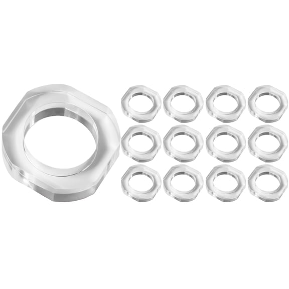 Set of 12 Handcrafted Napkin Rings - Acrylic Round Napkin Holders for Dining Table Décor (Clear 2)