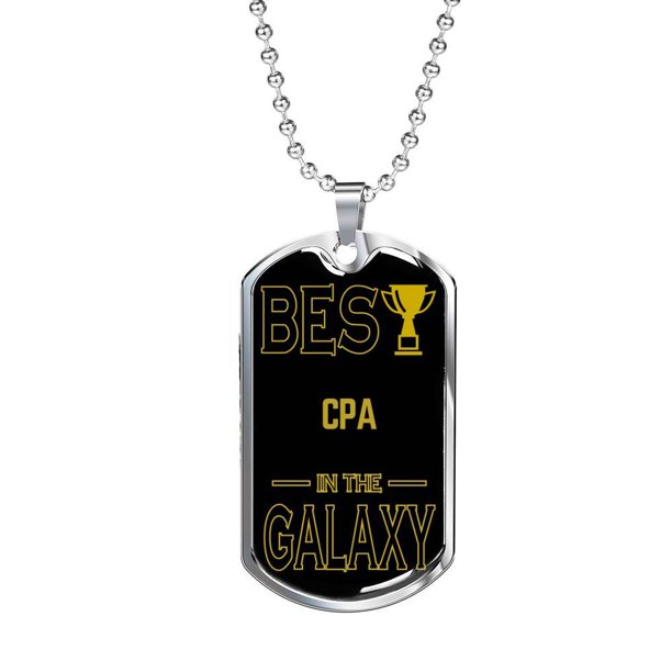 Best CPA In The Galaxy Necklace Stainless Steel or 18k Gold Dog Tag w ...