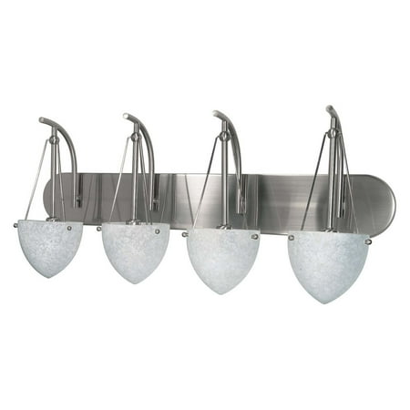 4 Light - 30 in. Vanity - Water Spot Glass