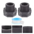 thumbnail image 4 of 2pcs PVC Bulkhead Fitting 3/4 Inch Pipe Connector for Rain Barrels Water Tanks, 4 of 9