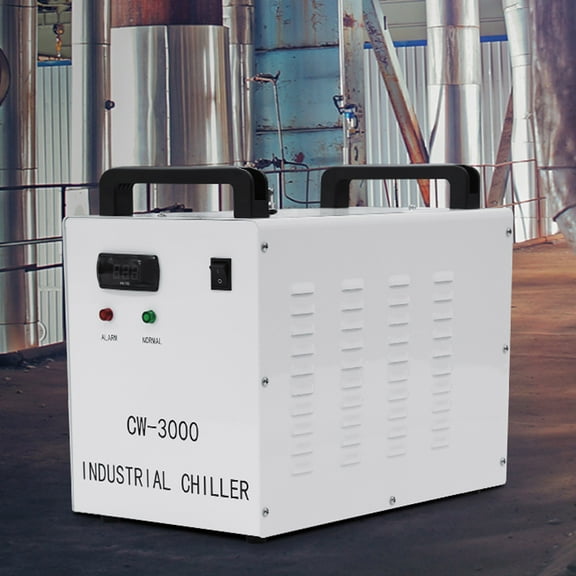 Water Chiller,CW-3000 Industrial Water Chiller 9L,Water Cooling System,Thermolysis Type Water Cooling Chiller Machine for 60W 80W Laser Engraving Machine