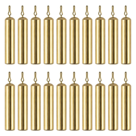 Dr.Fish Drop Shot Fishing Weights 20 Pack Cylindrical Sinker 3/8oz Brass Pencil Sinkers Coper Weights
