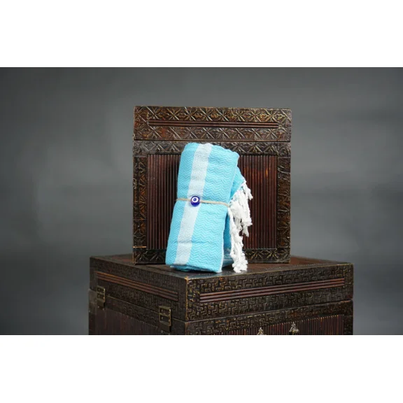 Turkish Bath Towel, Beach Cover/Towel, Spa Towel, 100 Percent Cotton,Baby Blue