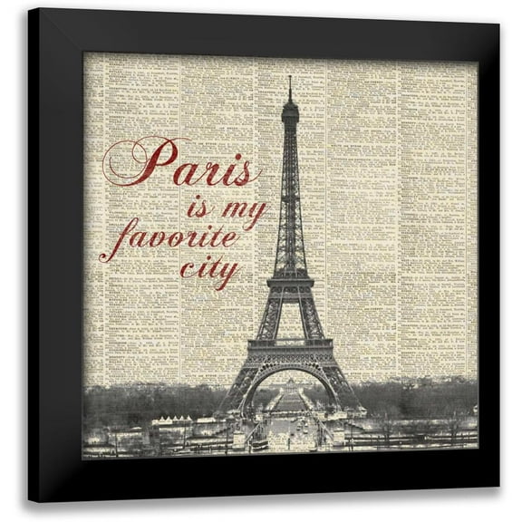 Marcon, Michael 12x12 Black Modern Framed Museum Art Print Titled - Paris is my Favorite City