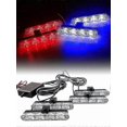 thumbnail image 1 of 16 LED Red Blue Car Strobe Flash Light 12V Police Warning Flashing Lamp + Remote, 1 of 4