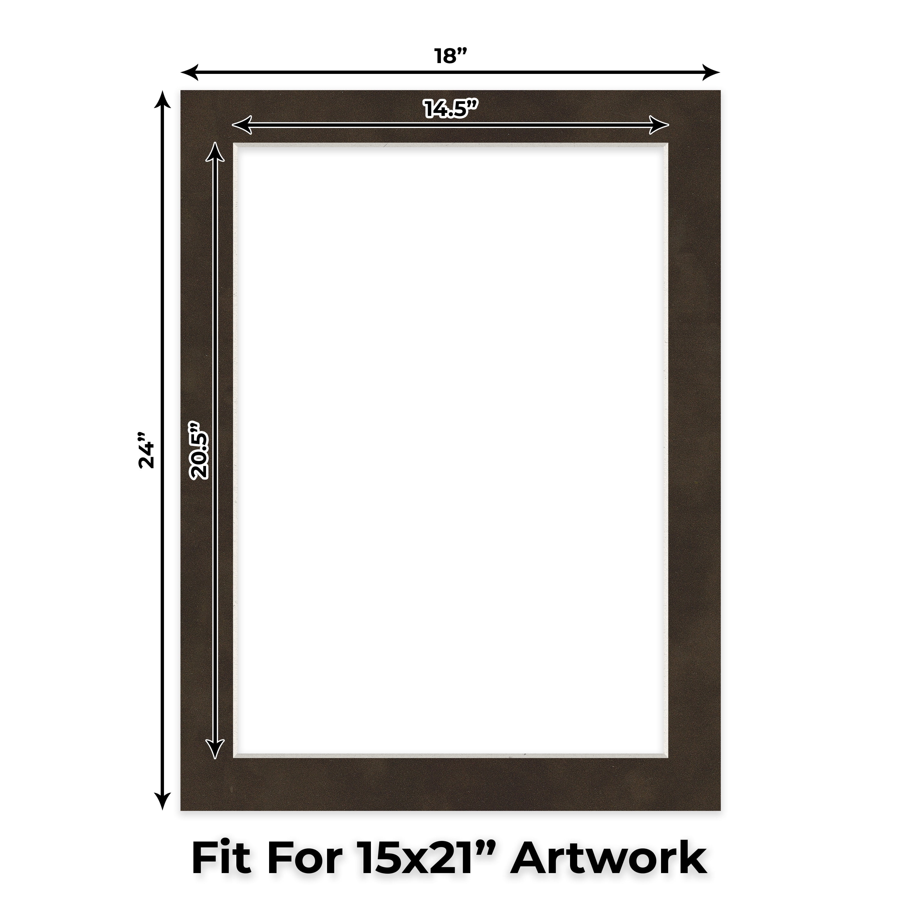 Brown Suede Picture Frame Mat for 18x24 Frames - Fits 15x21 Photos - 50 Mats