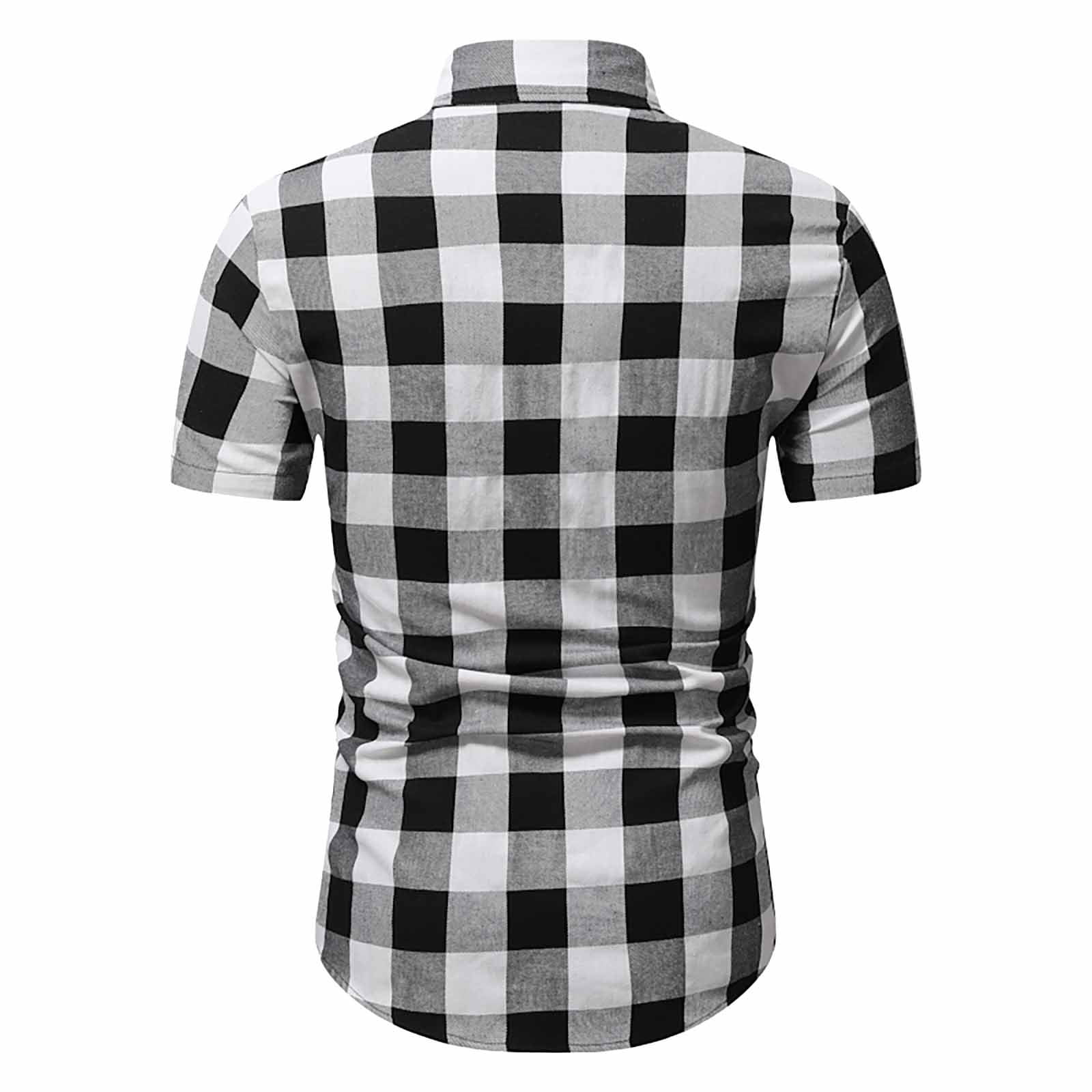 VSSSJ Button Down Shirts for Men Relaxed Fit Summer Plaid Tweed Short  Sleeve Casual Lapel Shirt Comfy Breathable Quick Dry Shirt Blouse White XXL  