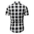 thumbnail image 3 of Fengqque Men's Short Sleeve Shirts Summer Plaid Shirt Short Sleeve Shirt Lapel Top, 3 of 7