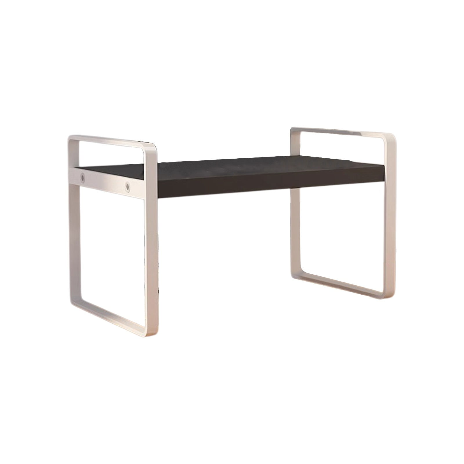 Merryso 2-Tier Desktop Organizer, Metal Frame Wooden Desk Shelf - Small Bookshelf for Student Office, Space Saving Tabletop Storage, White Compact Desk Organizer