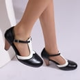 thumbnail image 5 of SACFOF Womne's T-Strap Mary Jane Oxfords Pumps Vintage Mid Kitten Heels Lolita Round Toe Dress Shoes for Wedding Party, 5 of 6