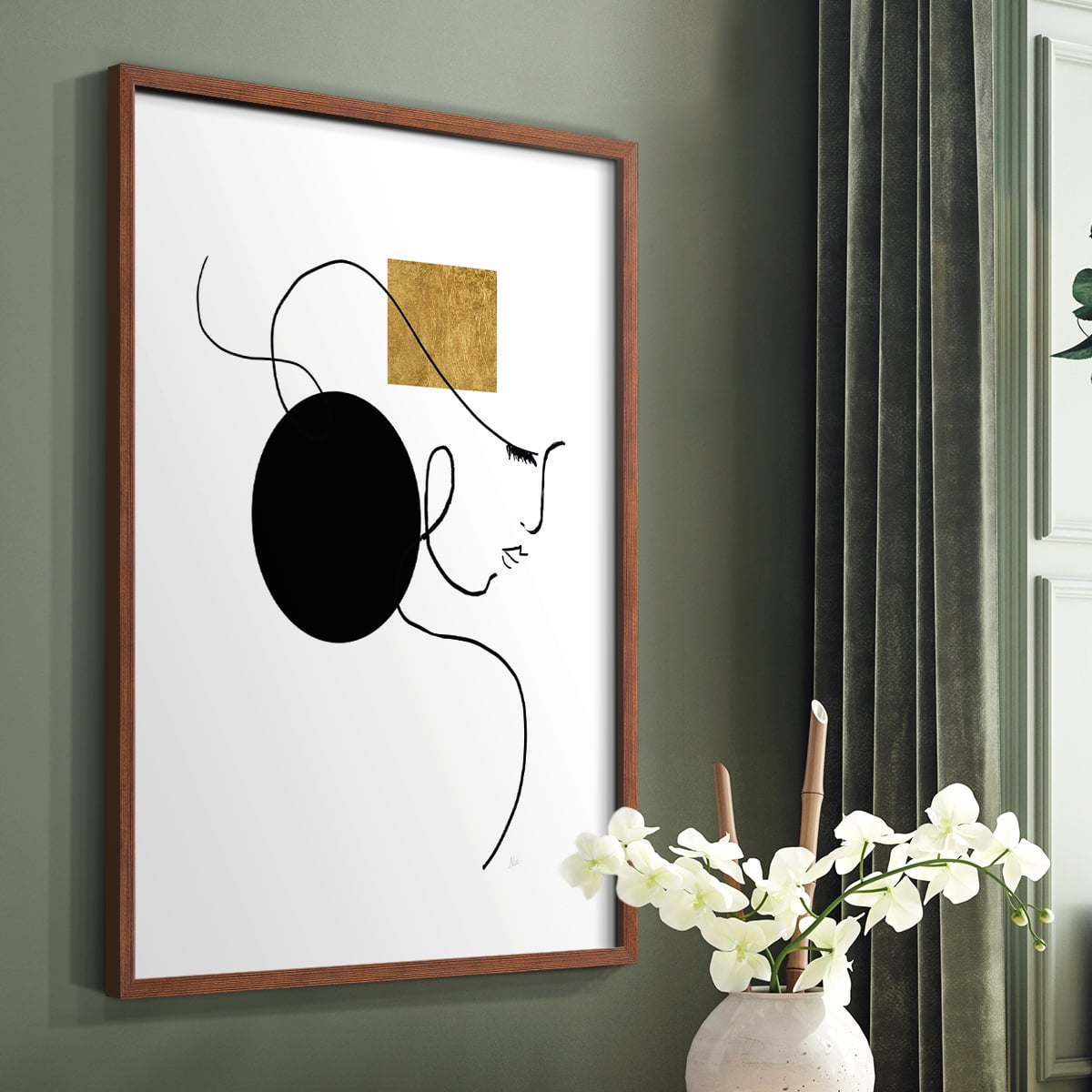 Shapes and Lines I in Brown Solid Wood 8 x 10 Framed Print