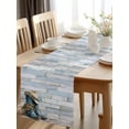 thumbnail image 2 of Burlap Table Runner 48 Inches Long, Western Cowboy Boots Hat Non-Slip Kitchen Table Runners for Dining Room Everyday Use Party Table Decorations Vintage Blue Wooden Board, 2 of 9