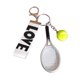 thumbnail image 5 of Llavero con forma de raqueta de tenis, regalo para Año Nuevo, San Valentín, bolso, mujeres y hombres. Blanco plateado, 5 of 9