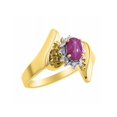 thumbnail image 4 of Rylos Bague de Designer Florale en Or Jaune 14K avec Pierre Précieuse Ovale 6x4 mm et Diamants Étincelants - Bijou Rubis Étoile Pierre de Naissance Taille 8, 4 of 7