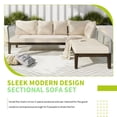 thumbnail image 4 of Outdoor Patio Sofa Set, All-Weather Conversation Set with Wood Frame and Pillows, Garden L-Shaped Couch Sectional Set for Lawn, Poolside, 4 of 7