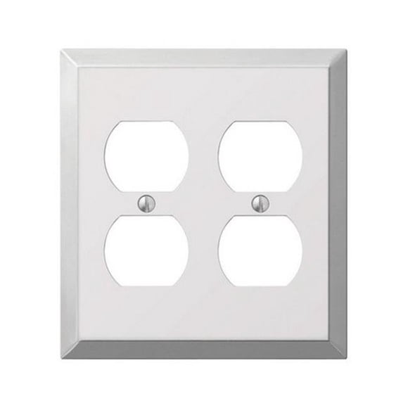 161DD 2 Duplex Polished Chrome Stamped Steel Wall Plate