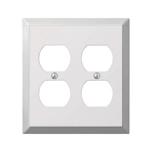 161DD 2 Duplex Polished Chrome Stamped Steel Wall Plate